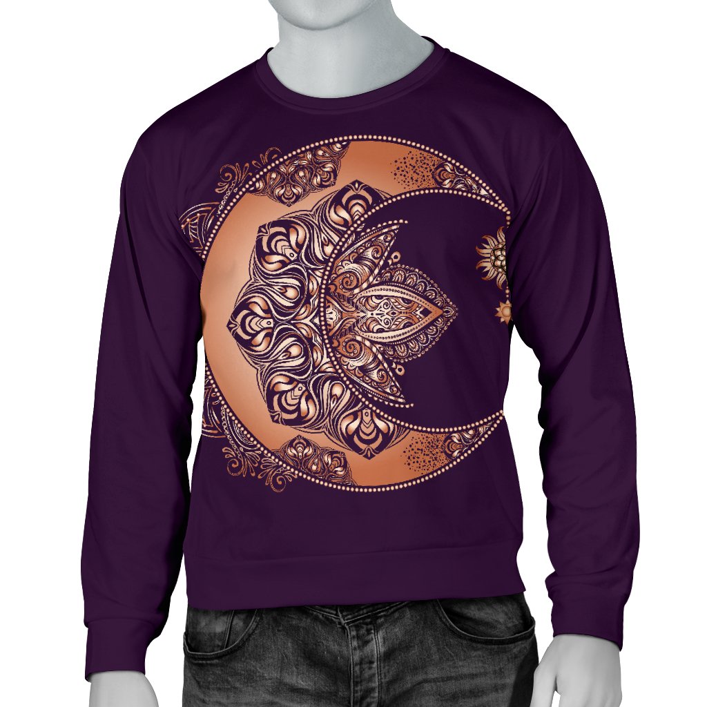 Sun Moon Mandala Men Crewneck Sweatshirt