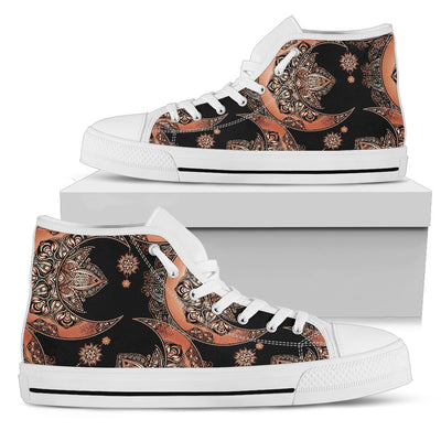 Sun Moon Mandala Men High Top Shoes