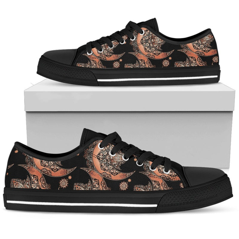 Sun Moon Mandala Men Low Top Shoes