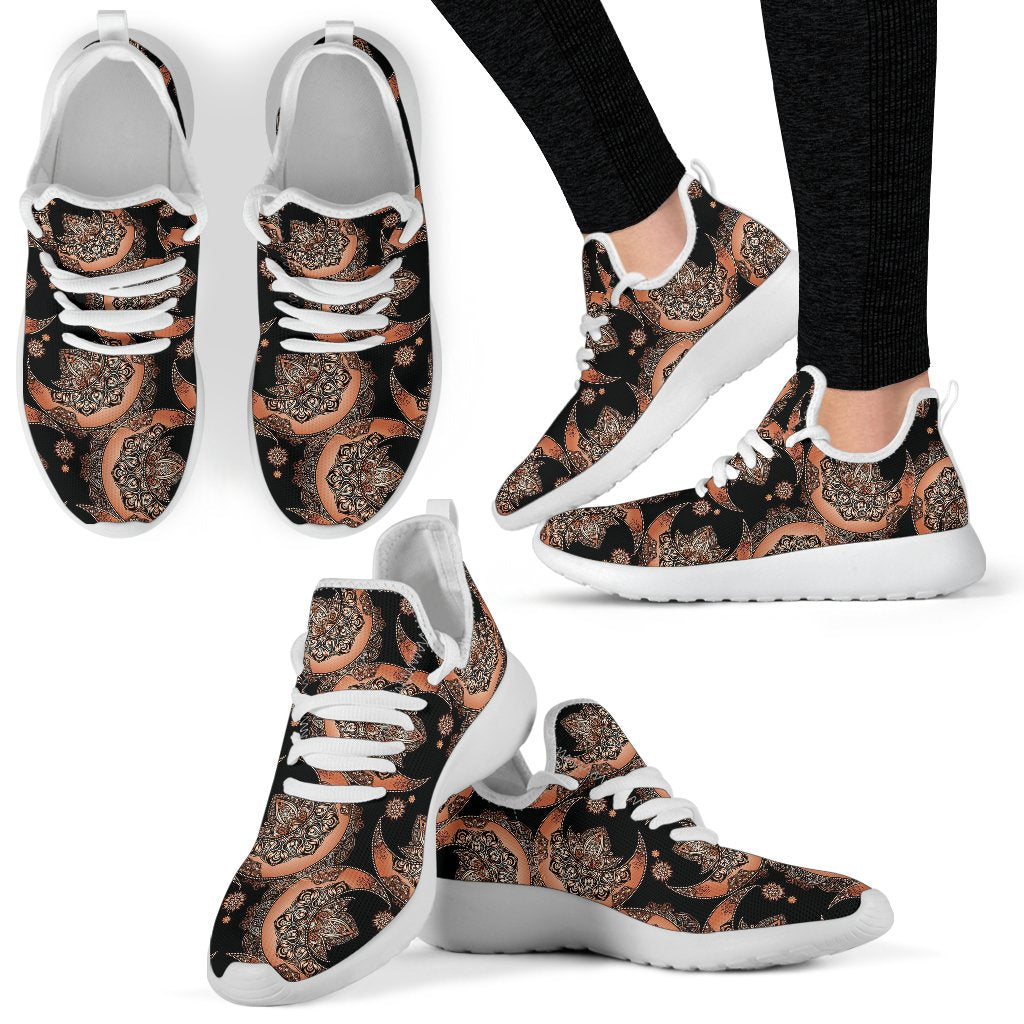 Sun Moon Mandala Mesh Knit Sneakers Shoes