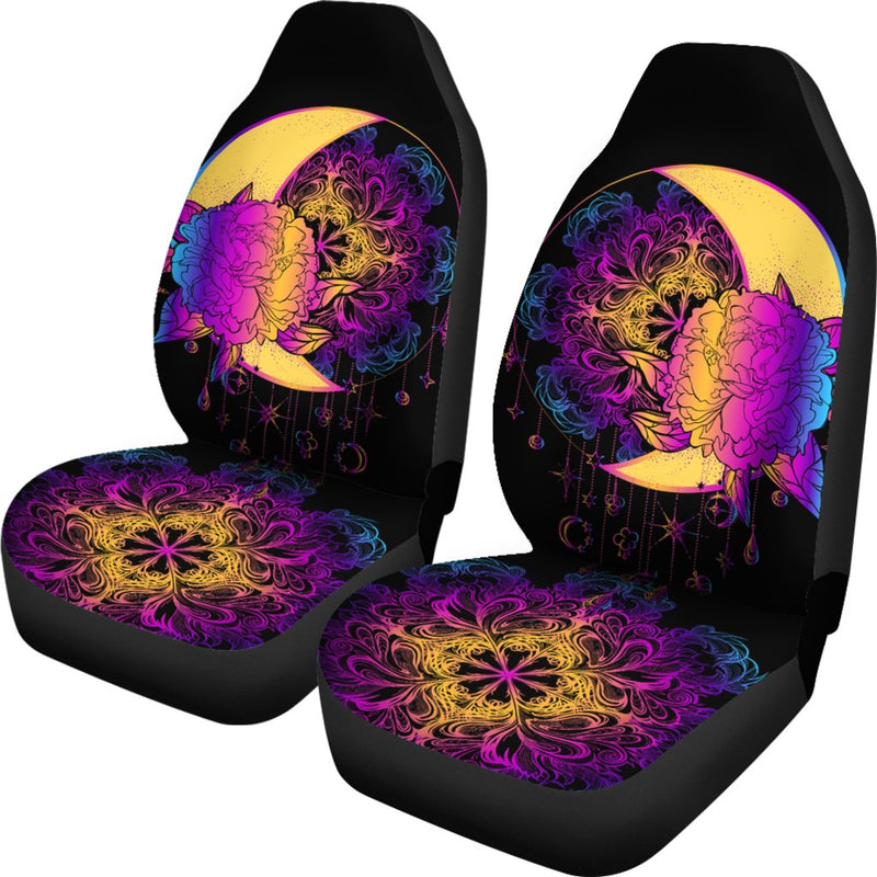 Sun Moon Mandala Rainbow Universal Fit Car Seat Covers