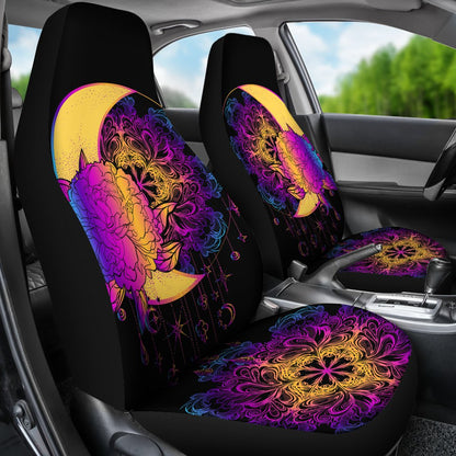 Sun Moon Mandala Rainbow Universal Fit Car Seat Covers