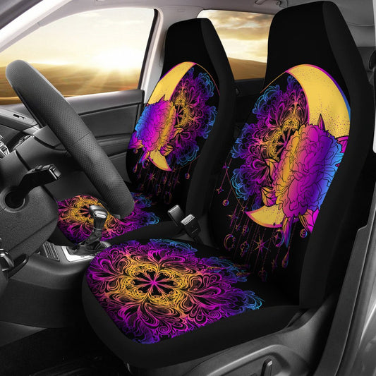 Sun Moon Mandala Rainbow Universal Fit Car Seat Covers