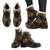 Sun Moon mandala Third eye Faux Fur Leather Boots