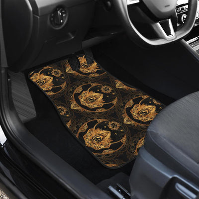 Sun Moon mandala Third eye Front and Back Car Floor Mats