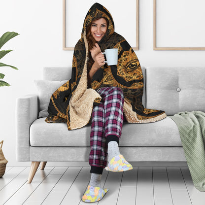 Sun Moon mandala Third eye Hooded Blanket-JORJUNE.COM