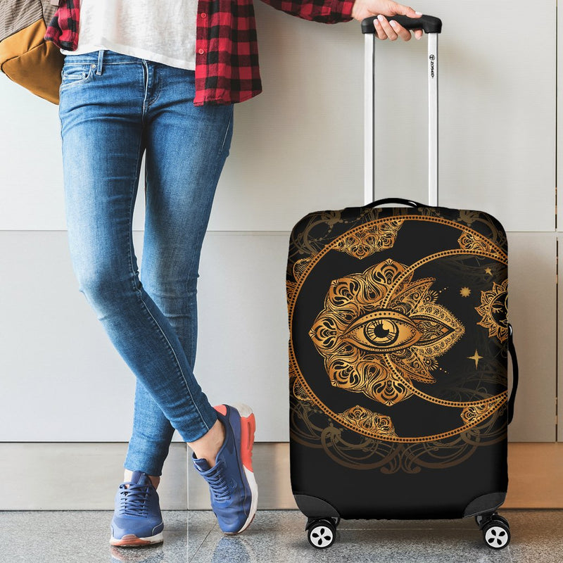 Sun Moon mandala Third eye Luggage Cover Protector