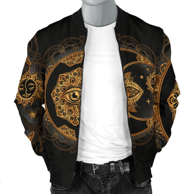 Sun Moon Mandala Third Eye Men Casual Bomber Jacket