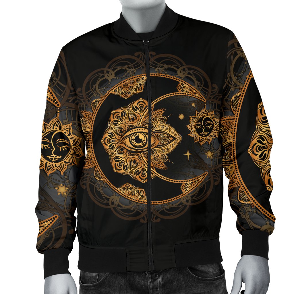 Sun Moon Mandala Third Eye Men Casual Bomber Jacket