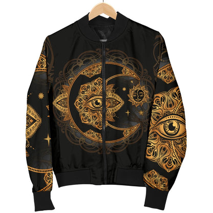 Sun Moon Mandala Third Eye Men Casual Bomber Jacket