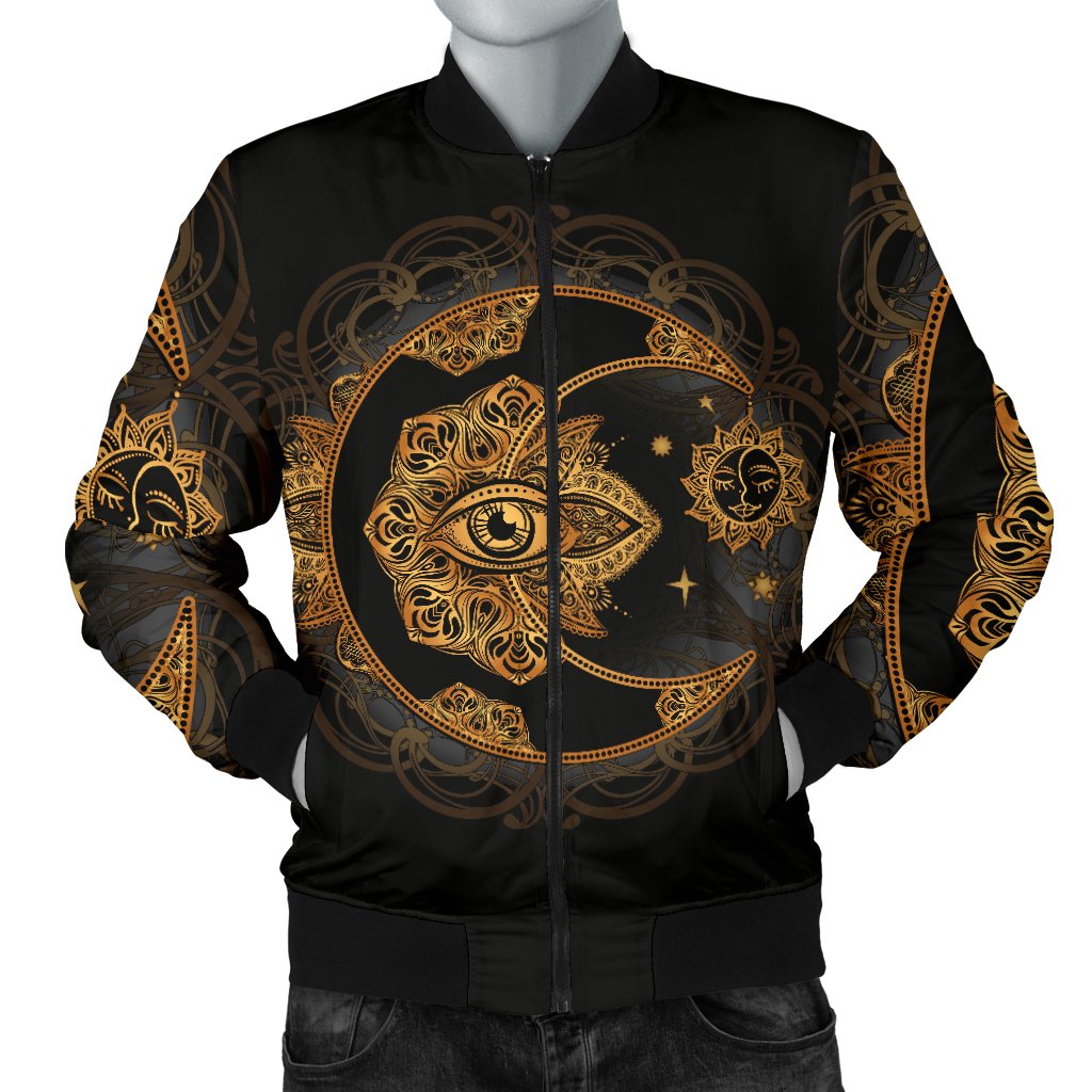 Sun Moon Mandala Third Eye Men Casual Bomber Jacket