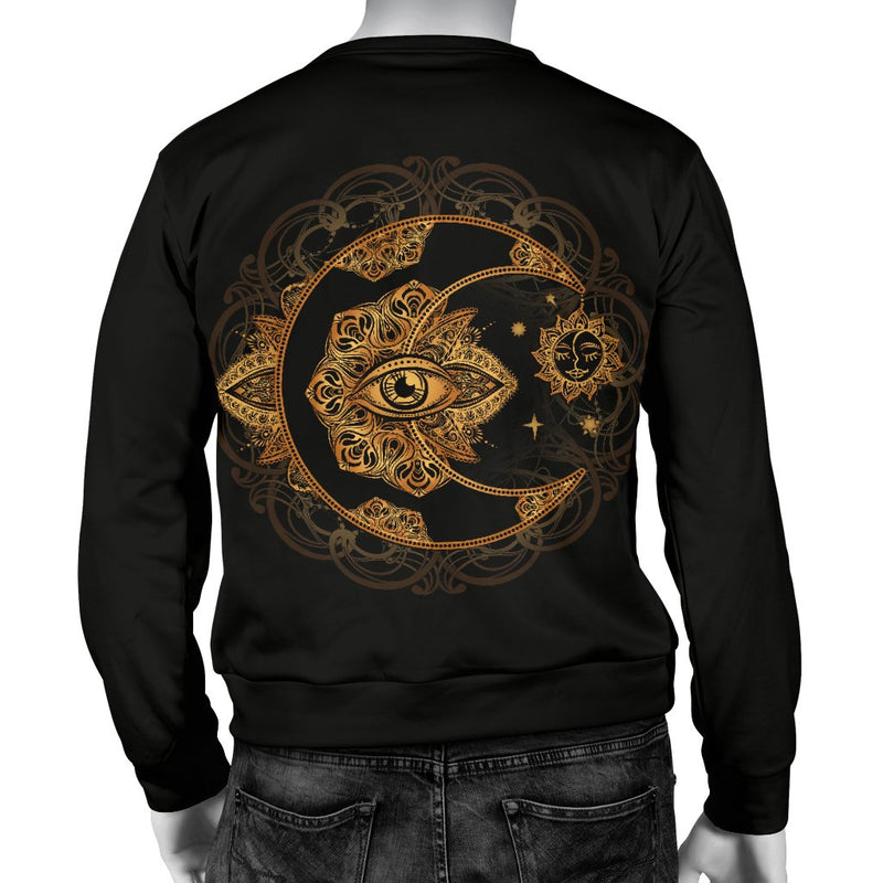 Sun Moon Mandala Third Eye Men Crewneck Sweatshirt