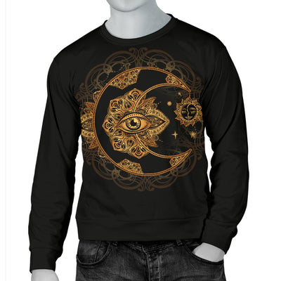 Sun Moon Mandala Third Eye Men Crewneck Sweatshirt