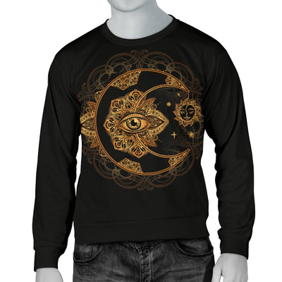 Sun Moon Mandala Third Eye Men Crewneck Sweatshirt