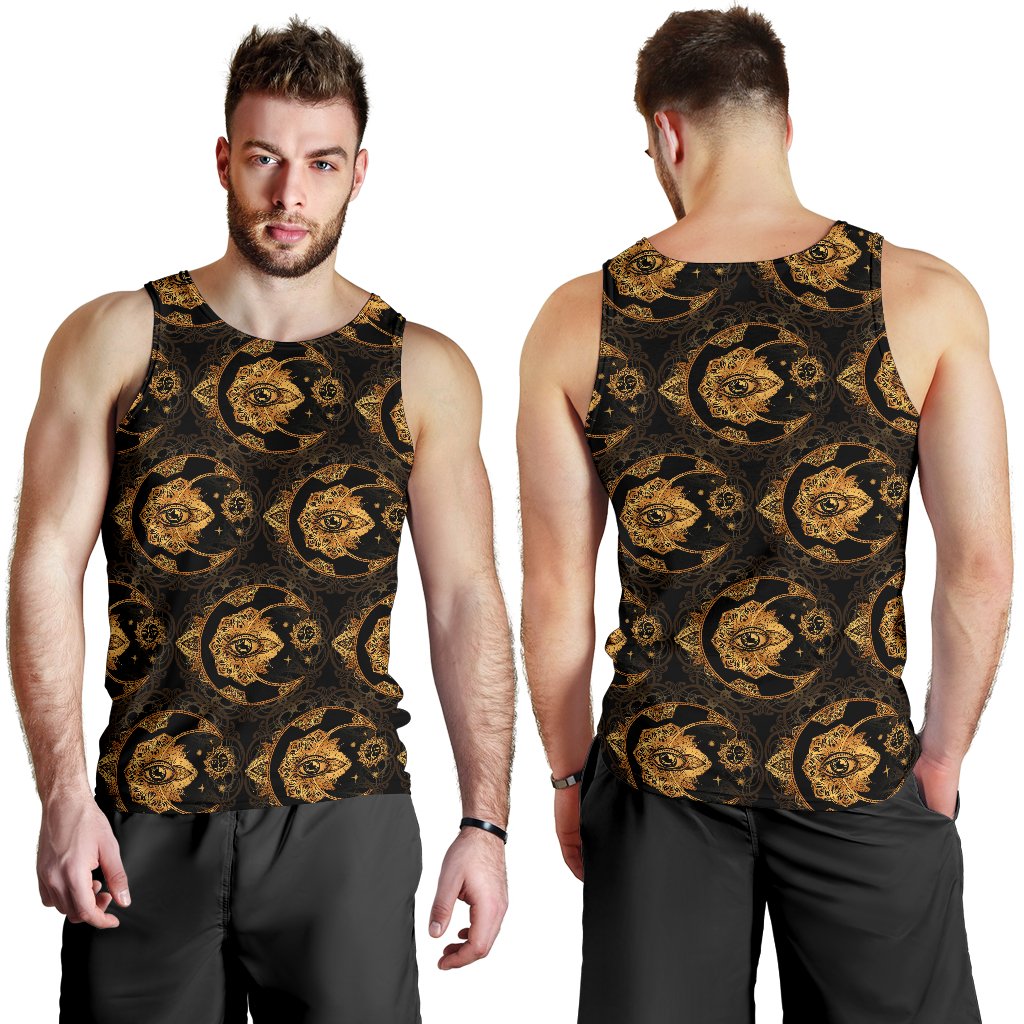 Sun Moon mandala Third eye Men Tank Top