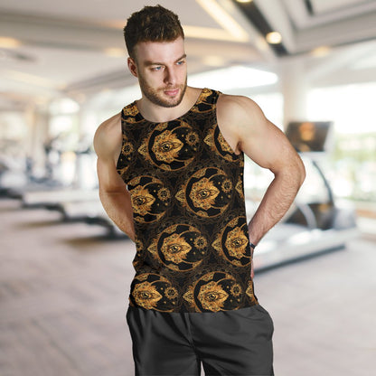 Sun Moon mandala Third eye Men Tank Top