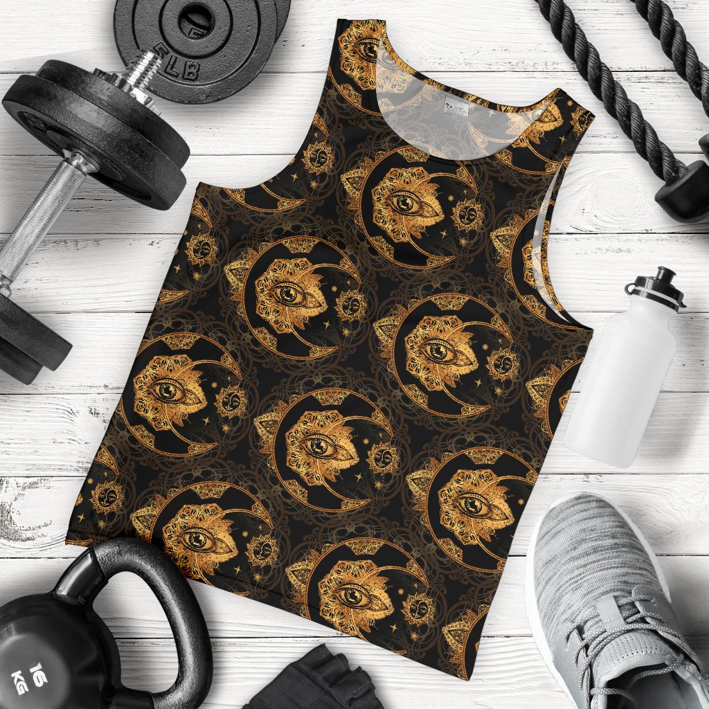 Sun Moon mandala Third eye Men Tank Top