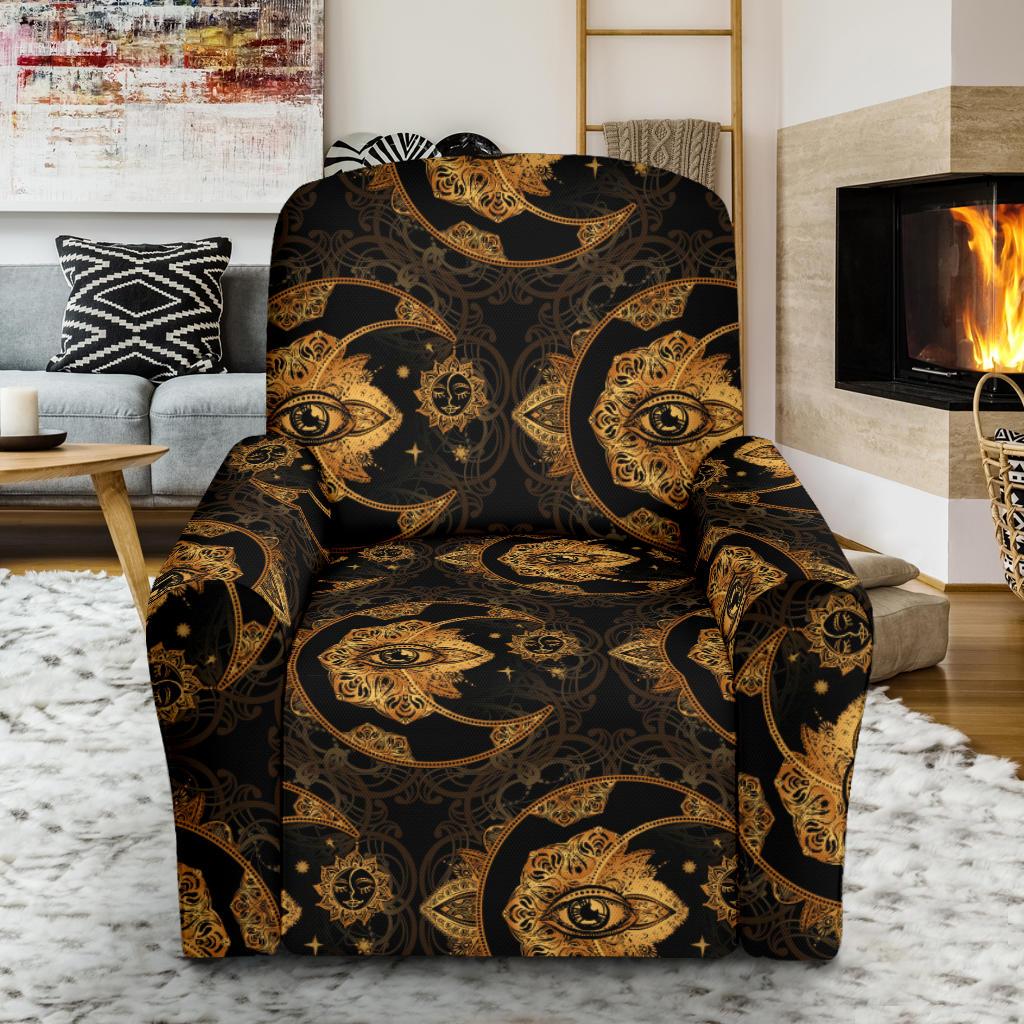 Sun Moon mandala Third eye Recliner Slipcover-JORJUNE.COM