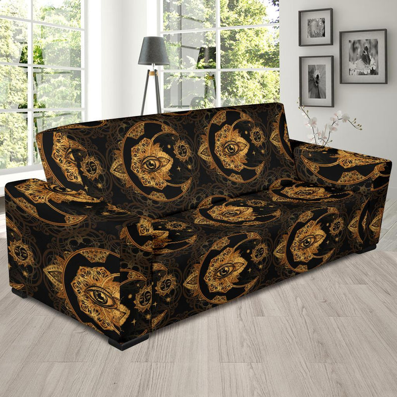 Sun Moon mandala Third eye Sofa Slipcover-JORJUNE.COM