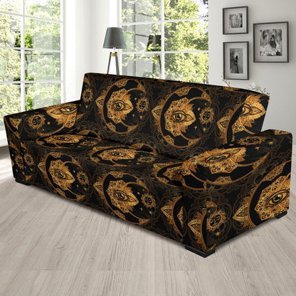 Sun Moon mandala Third eye Sofa Slipcover-JORJUNE.COM