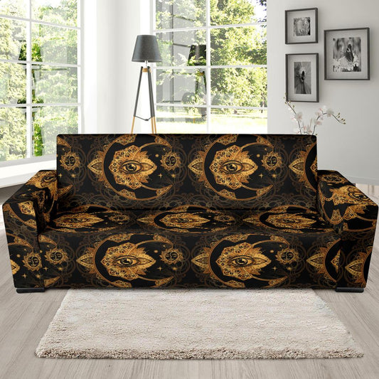 Sun Moon mandala Third eye Sofa Slipcover-JORJUNE.COM