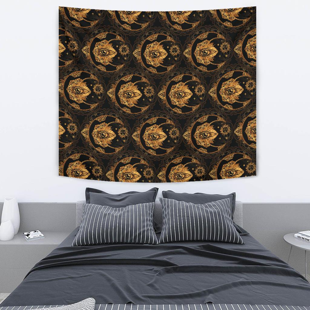 Sun Moon mandala Third eye Tapestry