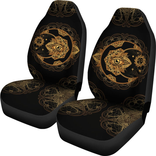 Sun Moon mandala Third Eye Universal Fit Car Seat Covers