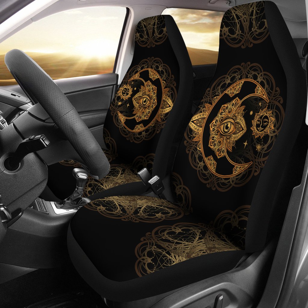 Sun Moon mandala Third Eye Universal Fit Car Seat Covers