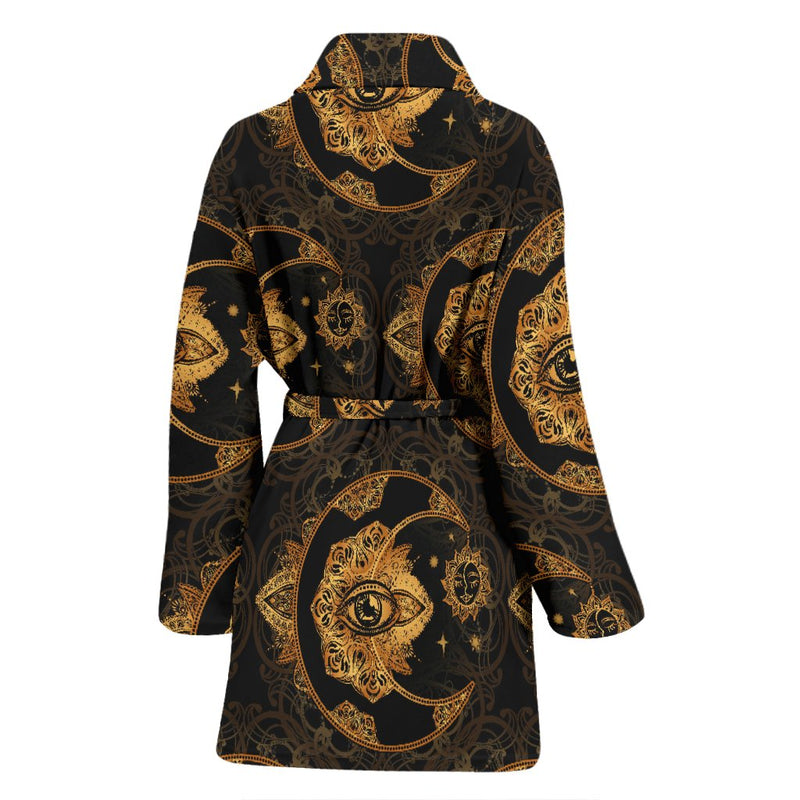 Sun Moon mandala Third eye Women Bath Robe