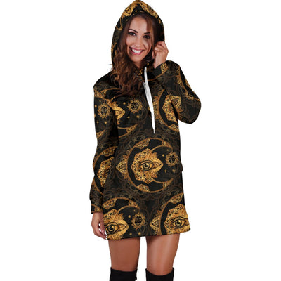 Sun Moon Mandala Third eye Women Hoodie Dress