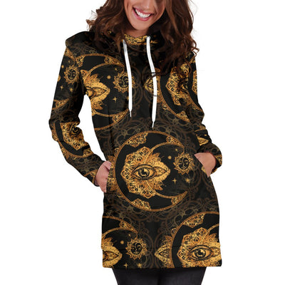 Sun Moon Mandala Third eye Women Hoodie Dress