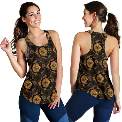 Sun Moon Mandala Third Eye Women Racerback Tank Top