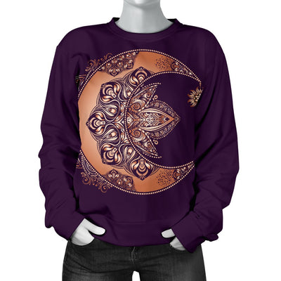 Sun Moon Mandala Women Crewneck Sweatshirt