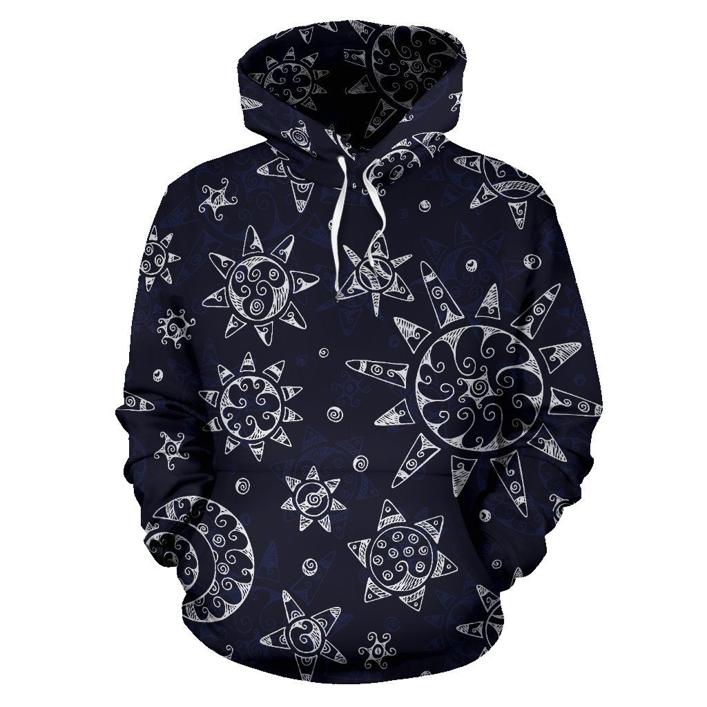 Sun Moon Pattern All Over Print Hoodie