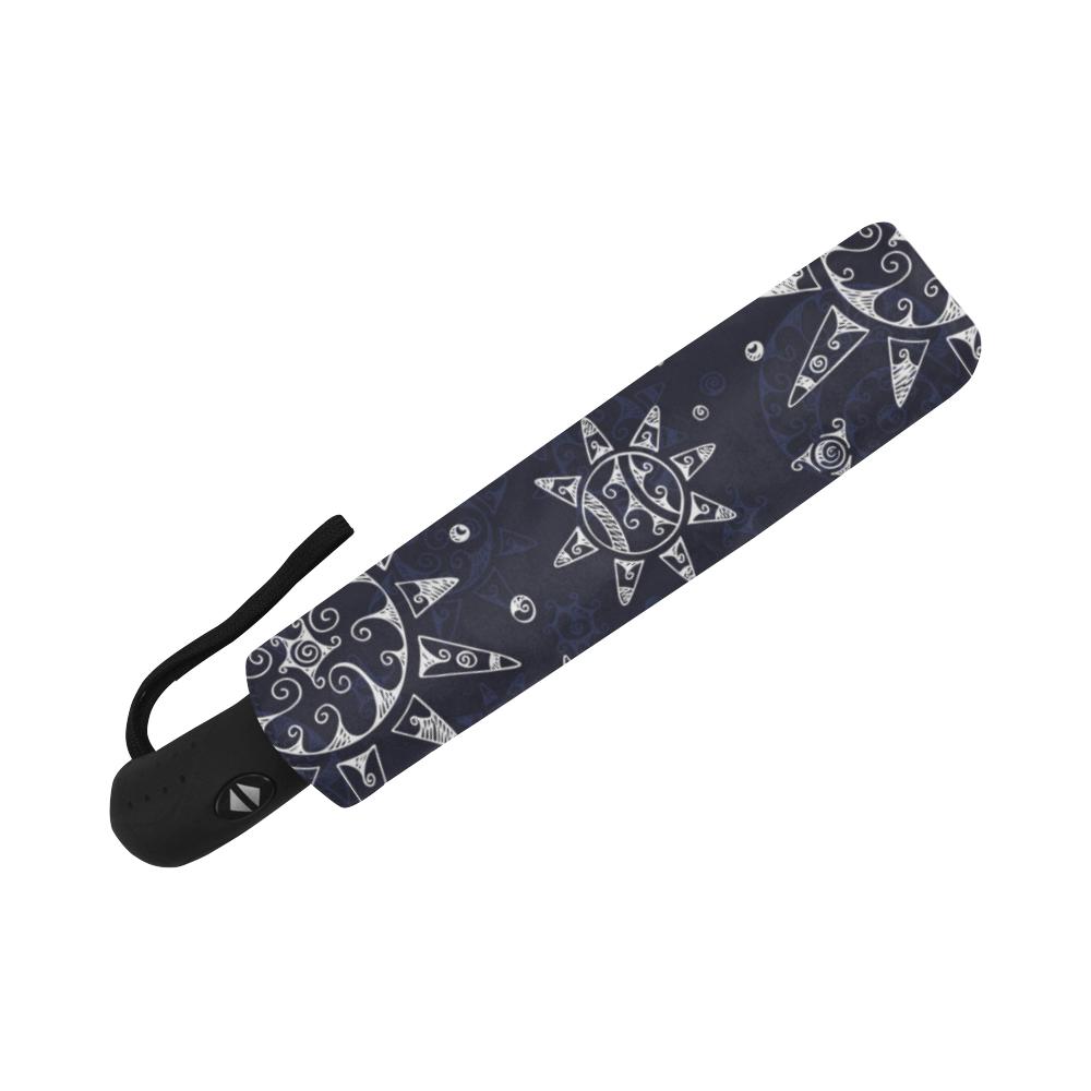 Sun Moon Pattern Automatic Foldable Umbrella