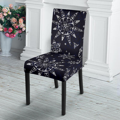 Sun Moon Pattern Dining Chair Slipcover-JORJUNE.COM