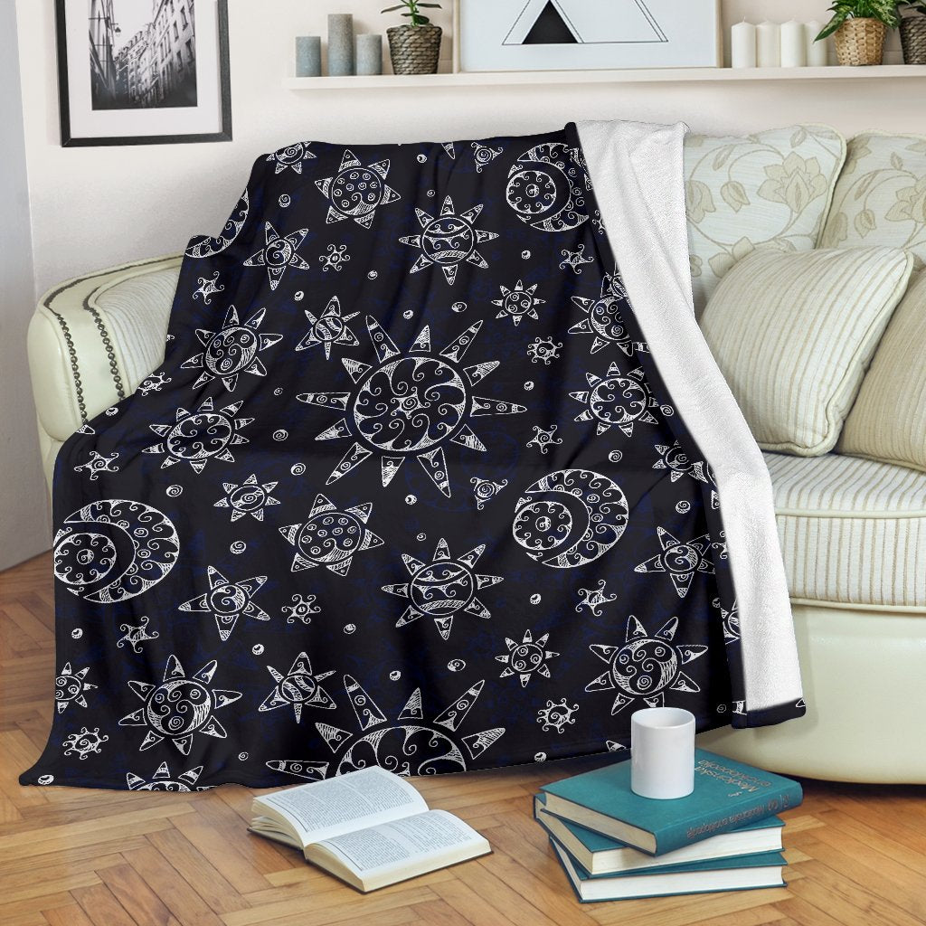 Sun Moon Pattern Fleece Blanket – JorJune