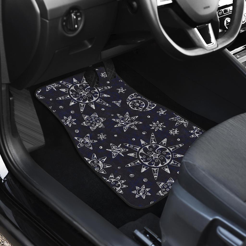 Sun Moon Pattern Front and Back Car Floor Mats