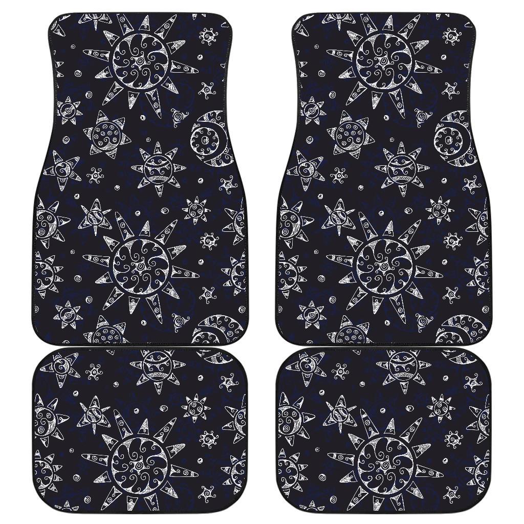 Sun Moon Pattern Front and Back Car Floor Mats