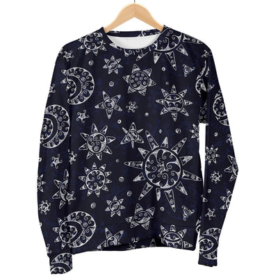 Sun Moon Pattern Men Crewneck Sweatshirt