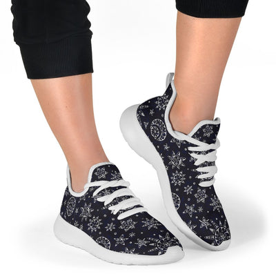 Sun Moon Pattern Mesh Knit Sneakers Shoes