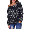 Sun Moon Pattern Off Shoulder Sweatshirt