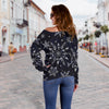 Sun Moon Pattern Off Shoulder Sweatshirt