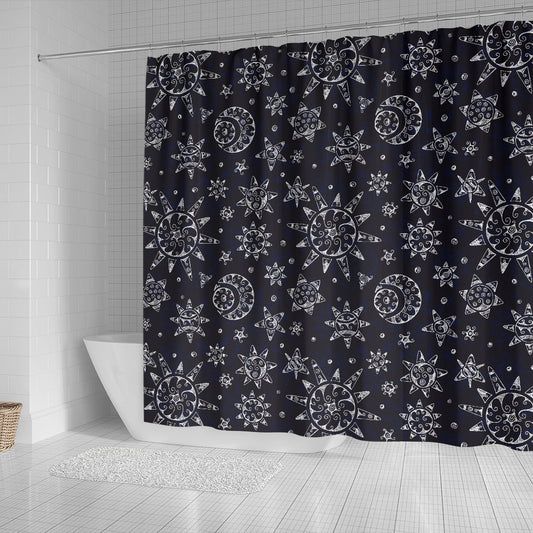 Sun Moon Pattern Shower Curtain