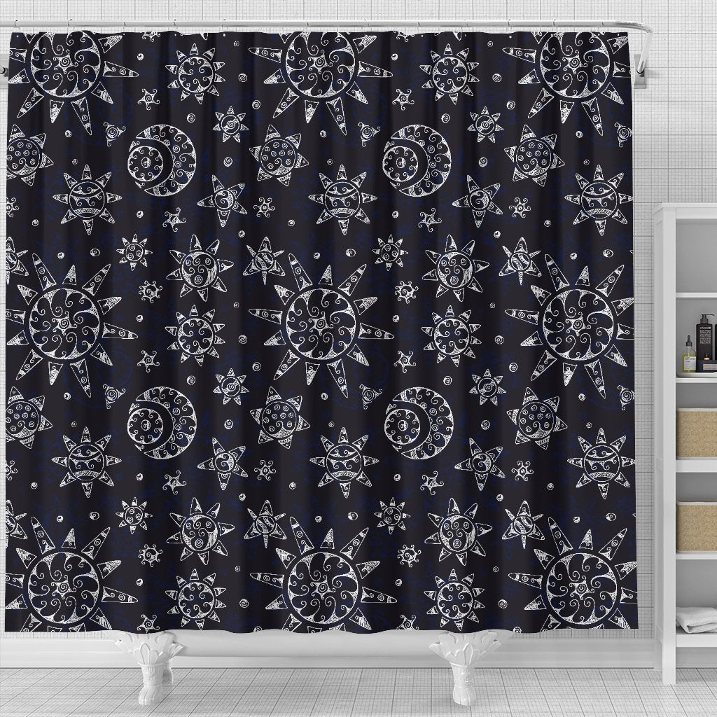 Sun Moon Pattern Shower Curtain