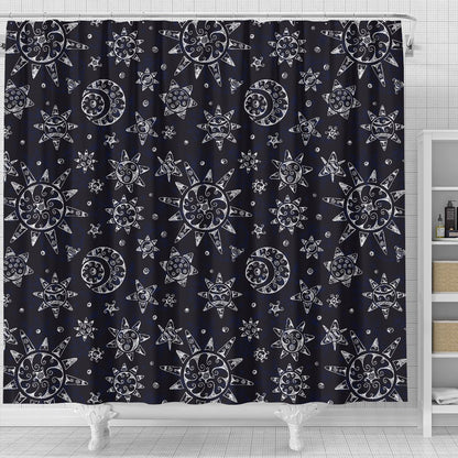 Sun Moon Pattern Shower Curtain