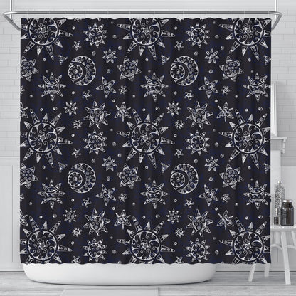 Sun Moon Pattern Shower Curtain