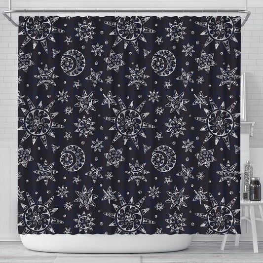 Sun Moon Pattern Shower Curtain