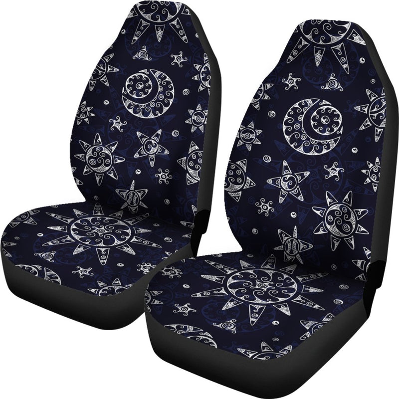 Sun Moon Pattern Universal Fit Car Seat Covers