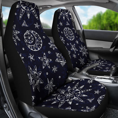 Sun Moon Pattern Universal Fit Car Seat Covers